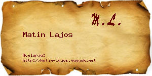 Matin Lajos névjegykártya
